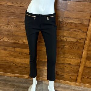 Versace Black Cropped Pants with Gold Accents